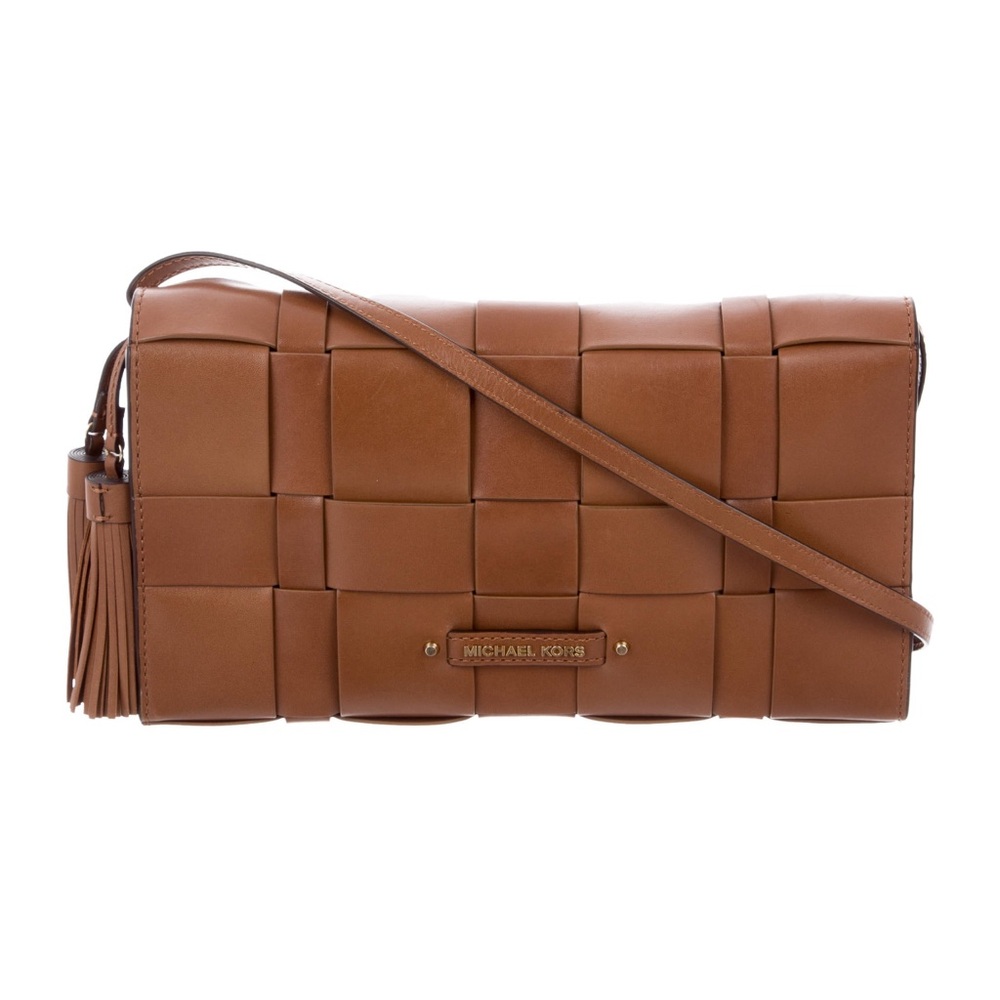 Michael Kors Vivian Woven Leather Clutch / Crossbody Bag New with tag